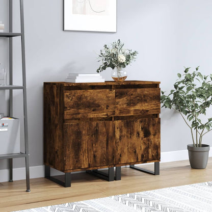 Sideboards 2 Stk. Räuchereiche 40x35x70 cm Holzwerkstoff - Pazzar.ch