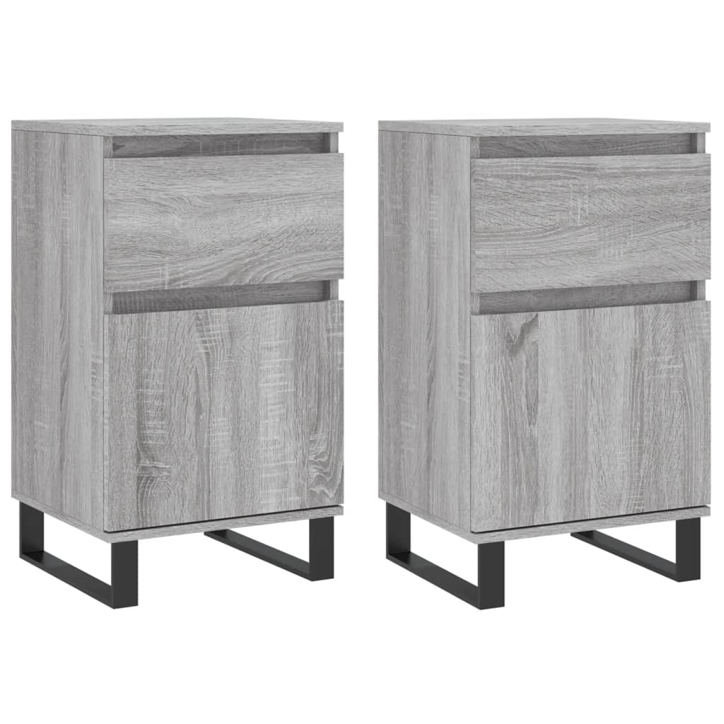 Sideboards 2 Stk. Grau Sonoma 40x35x70 cm Holzwerkstoff - Pazzar.ch