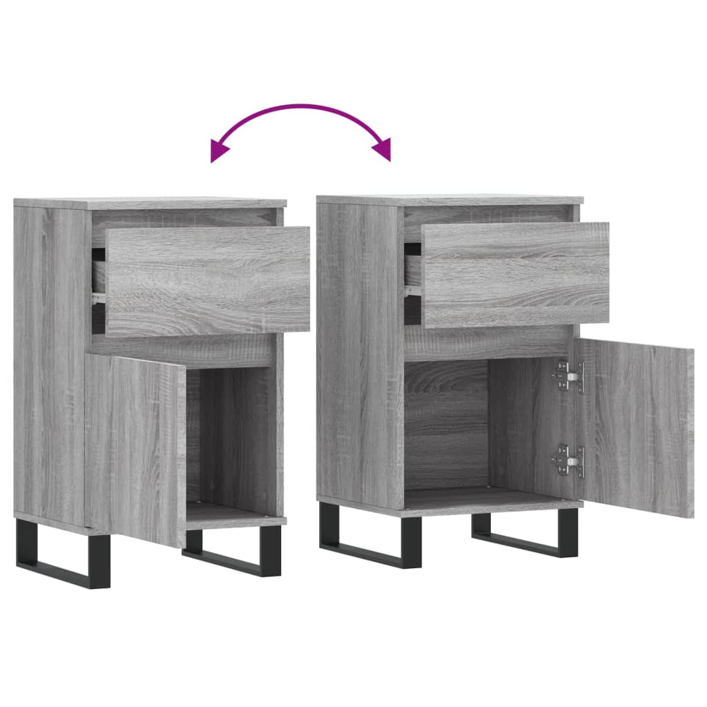 Sideboards 2 Stk. Grau Sonoma 40x35x70 cm Holzwerkstoff - Pazzar.ch
