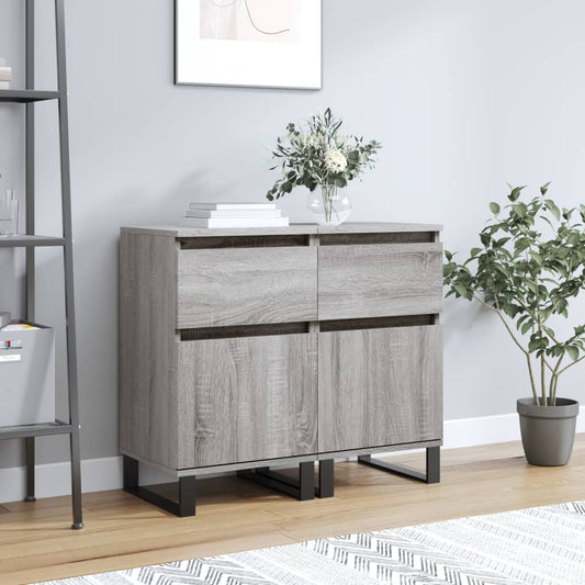 Sideboards 2 Stk. Grau Sonoma 40x35x70 cm Holzwerkstoff - Pazzar.ch