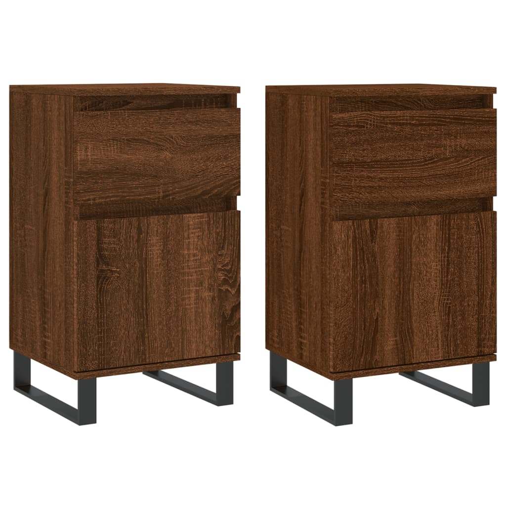Sideboards 2 Stk. Braun Eichen-Optik 40x35x70 cm Holzwerkstoff - Pazzar.ch