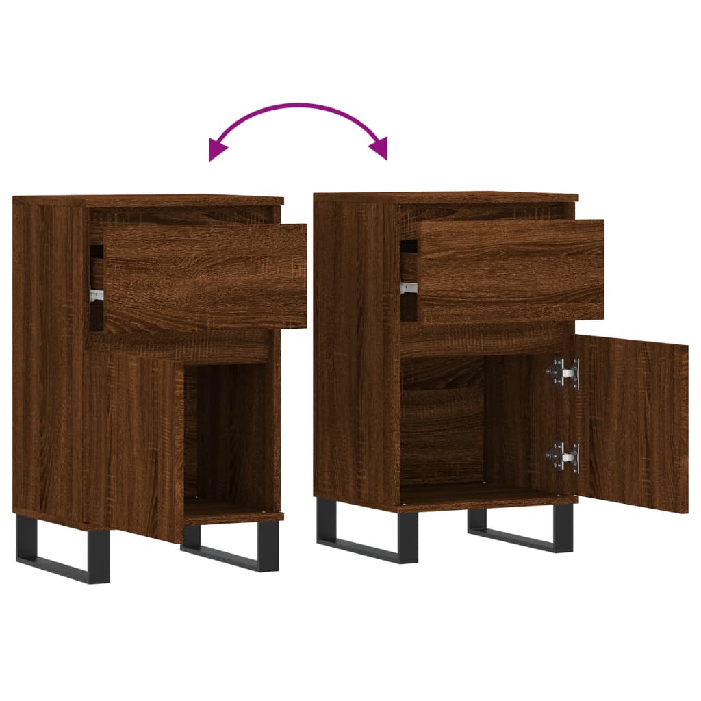 Sideboards 2 Stk. Braun Eichen-Optik 40x35x70 cm Holzwerkstoff - Pazzar.ch