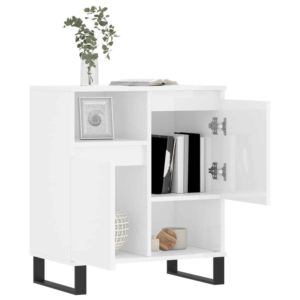 Sideboard Hochglanz-Weiß 60x35x70 cm Holzwerkstoff - Pazzar.ch
