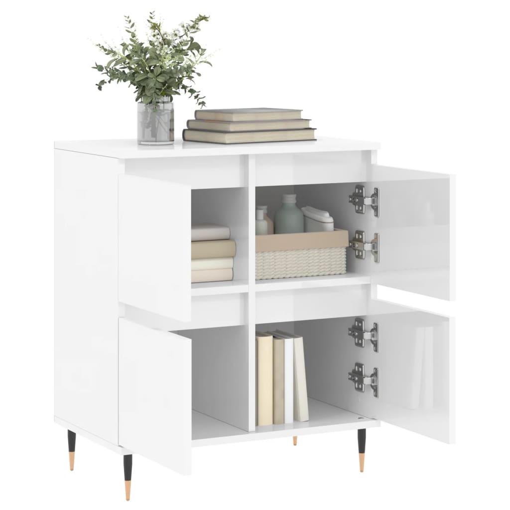 Sideboard Hochglanz-Weiß 60x35x70 cm Holzwerkstoff - Pazzar.ch