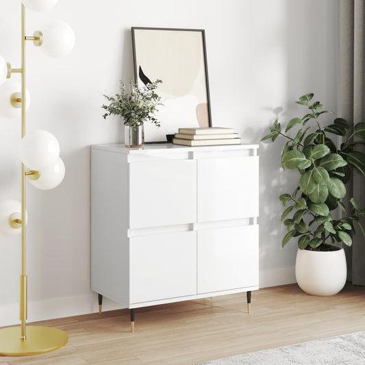 Sideboard Hochglanz-Weiß 60x35x70 cm Holzwerkstoff - Pazzar.ch