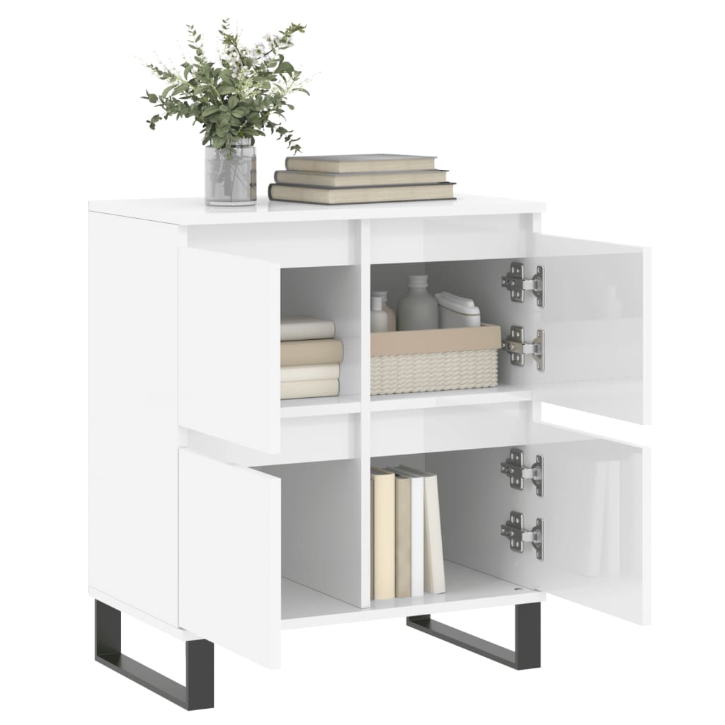 Sideboard Hochglanz-Weiß 60x35x70 cm Holzwerkstoff - Pazzar.ch