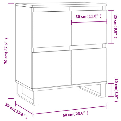 Sideboard Betongrau 60x35x70 cm Holzwerkstoff - Pazzar.ch
