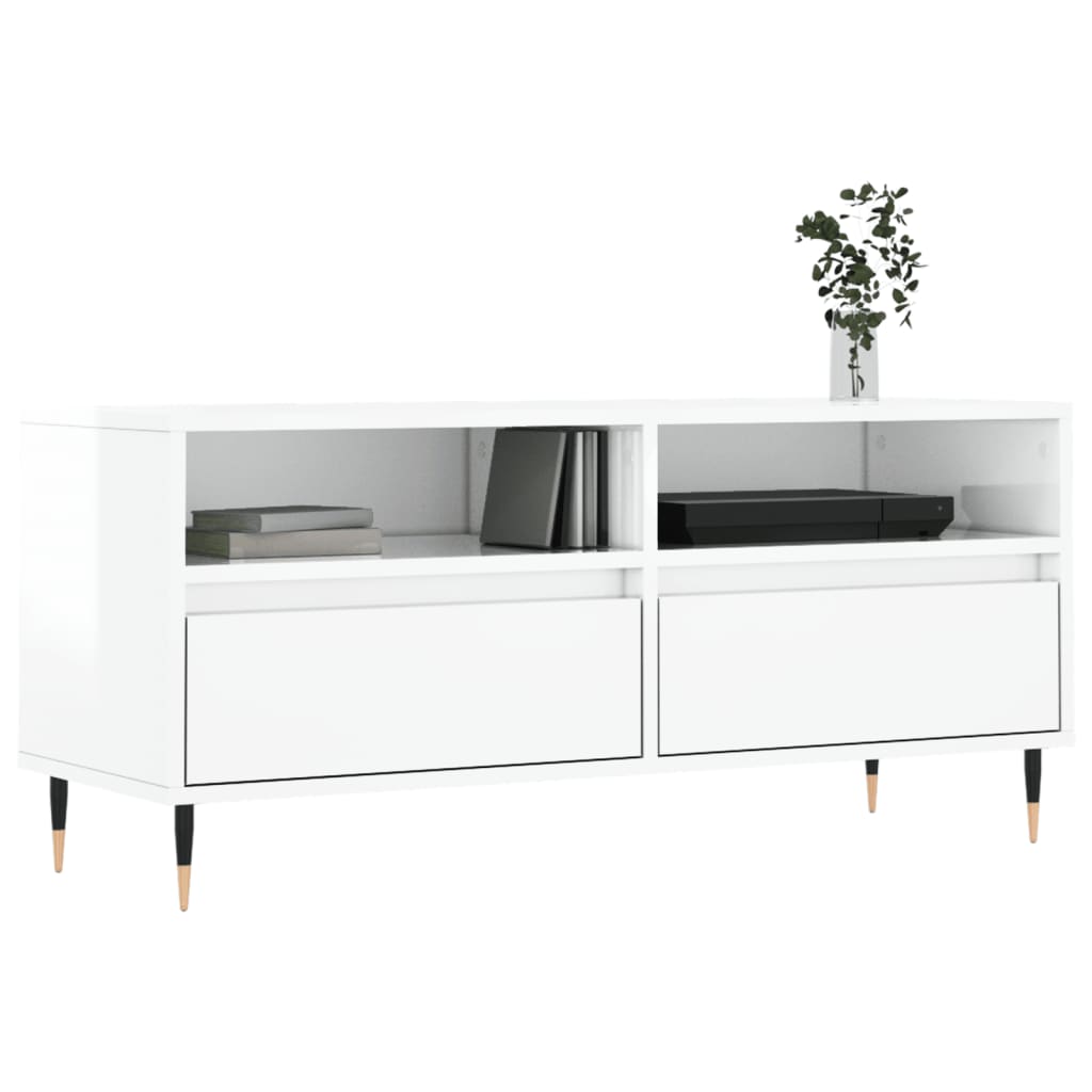 TV-Schrank Hochglanz-Weiß 100x34,5x44,5 cm Holzwerkstoff - Pazzar.ch