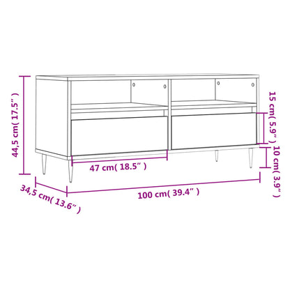 TV-Schrank Betongrau 100x34,5x44,5 cm Holzwerkstoff - Pazzar.ch