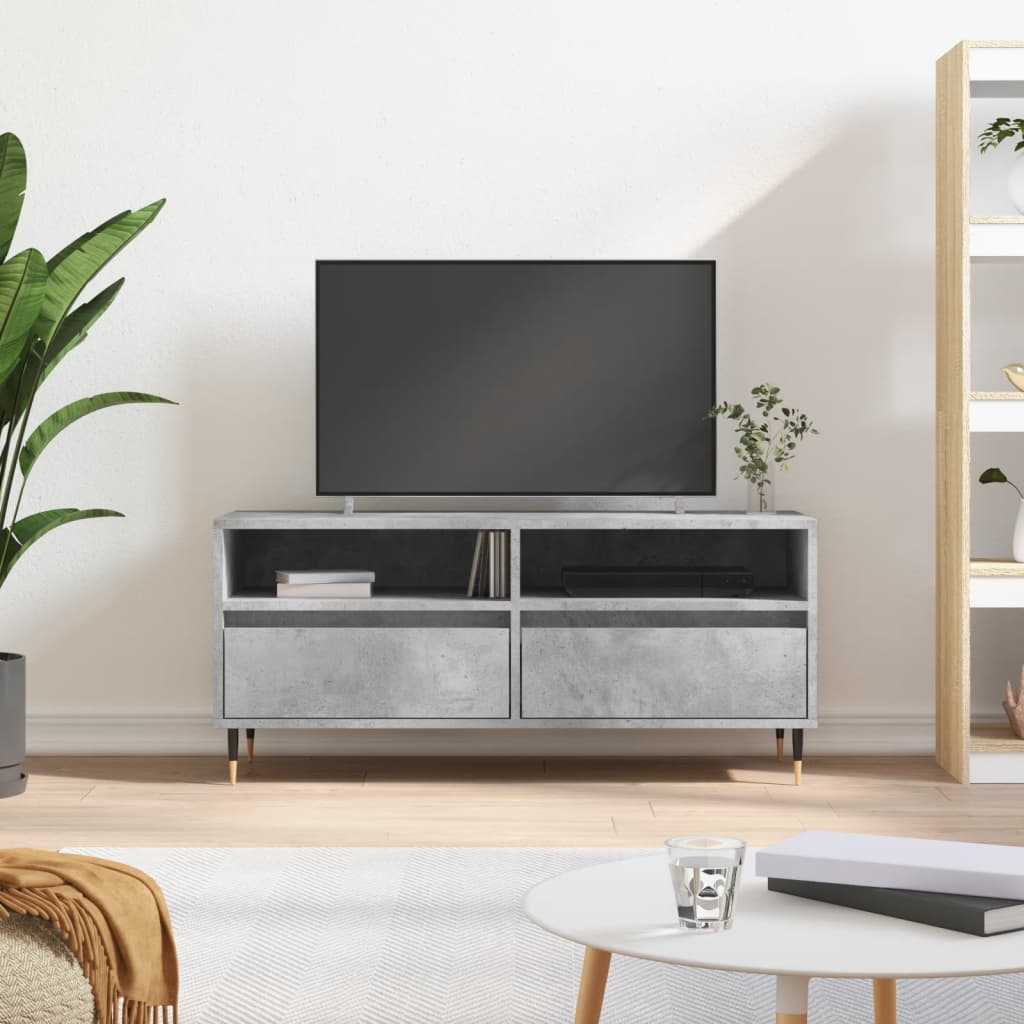 TV-Schrank Betongrau 100x34,5x44,5 cm Holzwerkstoff - Pazzar.ch