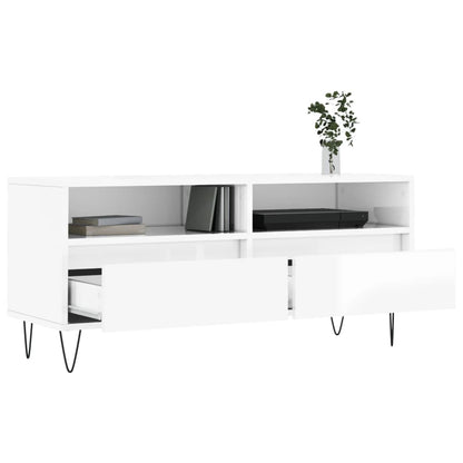 TV-Schrank Hochglanz-Weiß 100x34,5x44,5 cm Holzwerkstoff - Pazzar.ch