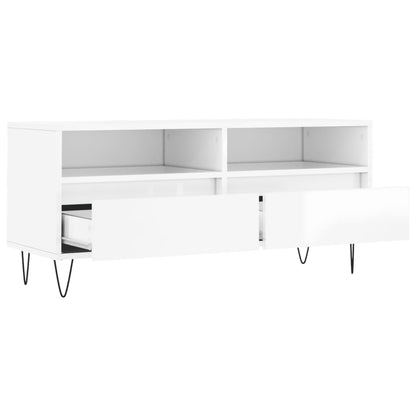 TV-Schrank Hochglanz-Weiß 100x34,5x44,5 cm Holzwerkstoff - Pazzar.ch