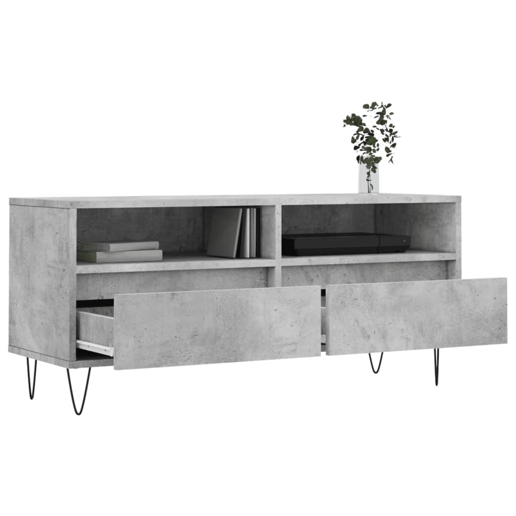 TV-Schrank Betongrau 100x34,5x44,5 cm Holzwerkstoff - Pazzar.ch