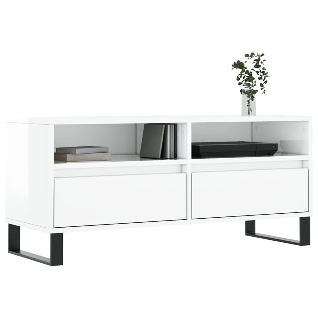 TV-Schrank Hochglanz-Weiß 100x34,5x44,5 cm Holzwerkstoff - Pazzar.ch