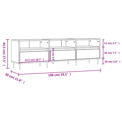 TV-Schrank Hochglanz-Weiß 150x30x44,5 cm Holzwerkstoff - Pazzar.ch