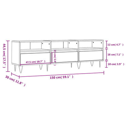 TV-Schrank Weiß 150x30x44,5 cm Holzwerkstoff - Pazzar.ch