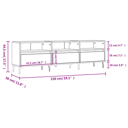 TV-Schrank Schwarz 150x30x44,5 cm Holzwerkstoff - Pazzar.ch