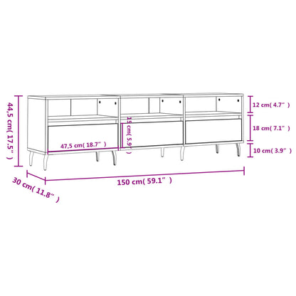 TV-Schrank Betongrau 150x30x44,5 cm Holzwerkstoff - Pazzar.ch