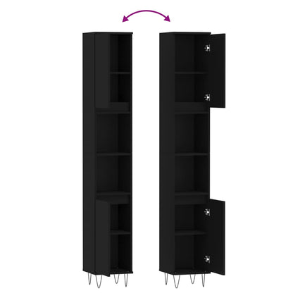 Badschrank Schwarz 30x30x190 cm Holzwerkstoff - Pazzar.ch