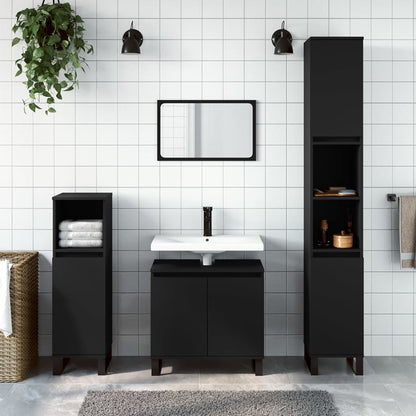 Badschrank Schwarz 30x30x190 cm Holzwerkstoff - Pazzar.ch
