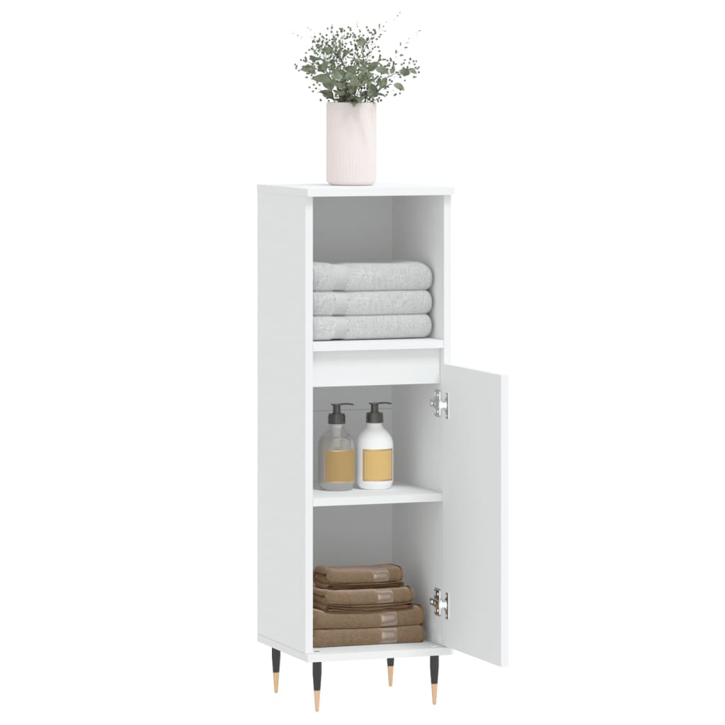 Badschrank Weiß 30x30x100 cm Holzwerkstoff - Pazzar.ch