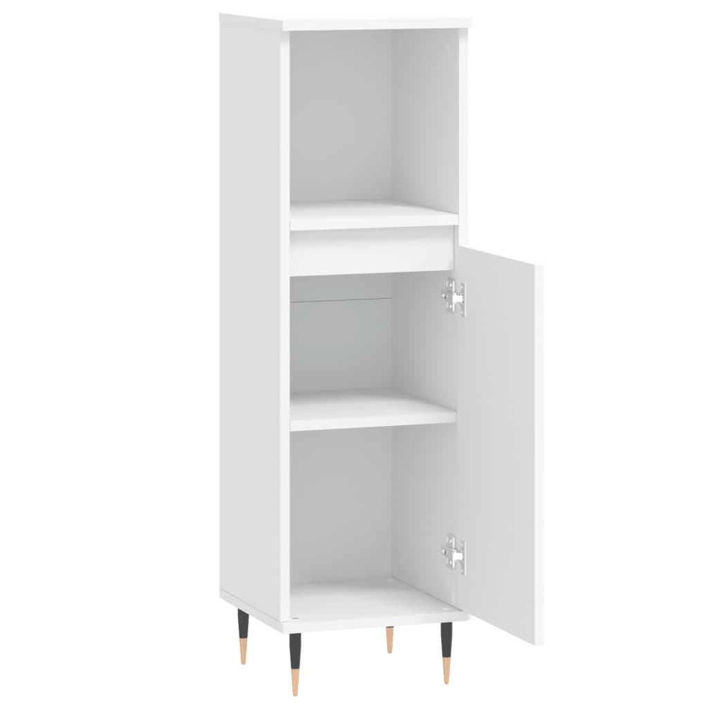 Badschrank Weiß 30x30x100 cm Holzwerkstoff - Pazzar.ch