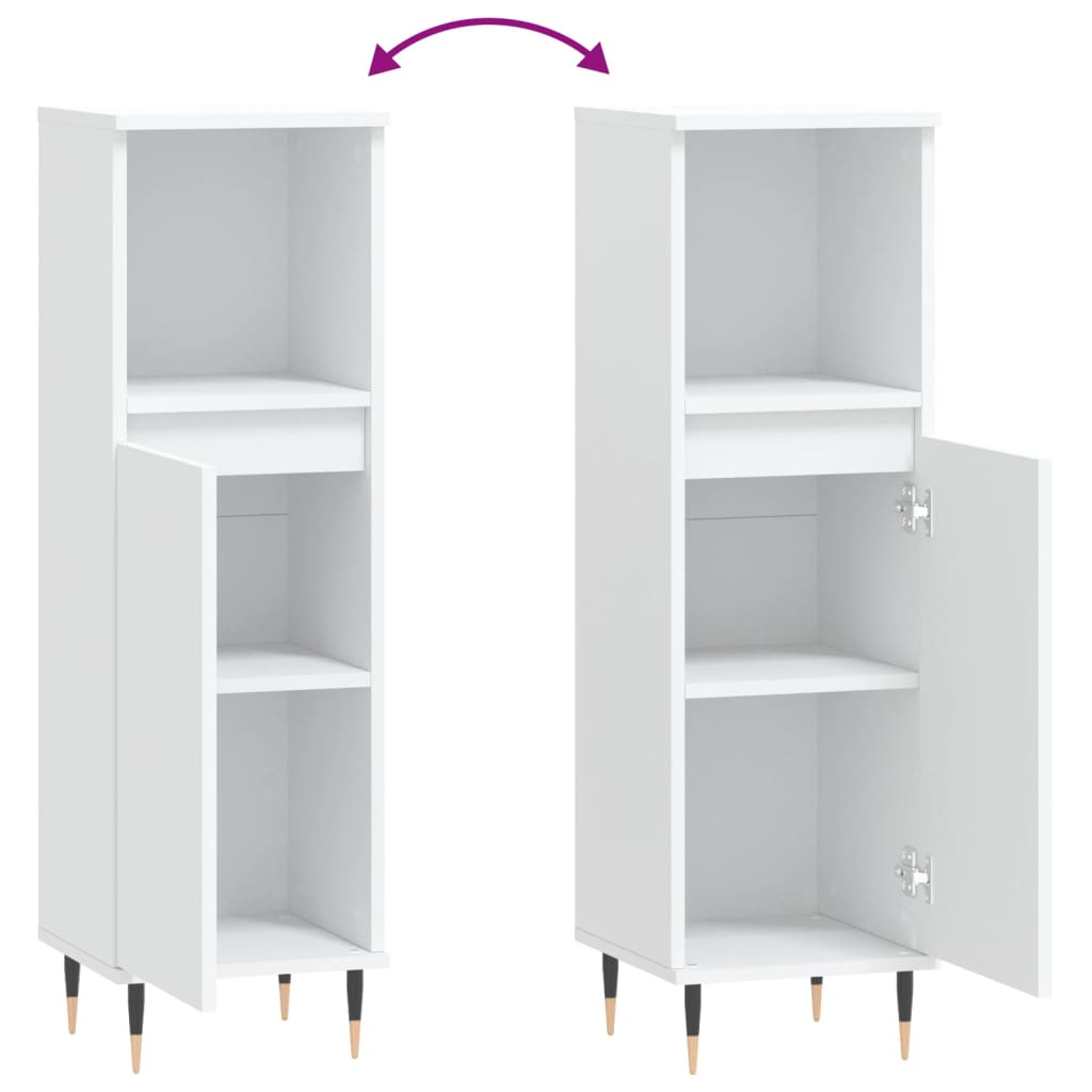 Badschrank Weiß 30x30x100 cm Holzwerkstoff - Pazzar.ch