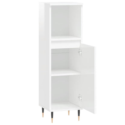 Badschrank Hochglanz-Weiß 30x30x100 cm Holzwerkstoff - Pazzar.ch