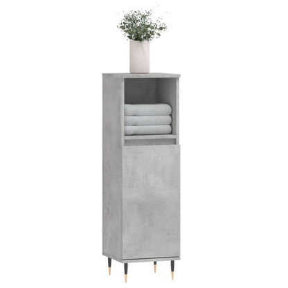 Badschrank Betongrau 30x30x100 cm Holzwerkstoff - Pazzar.ch