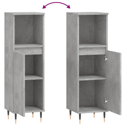 Badschrank Betongrau 30x30x100 cm Holzwerkstoff - Pazzar.ch
