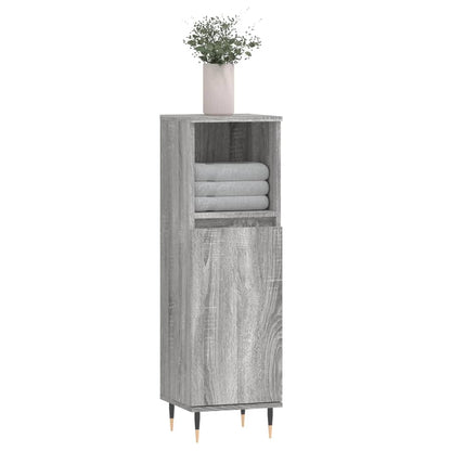 Badschrank Grau Sonoma 30x30x100 cm Holzwerkstoff - Pazzar.ch
