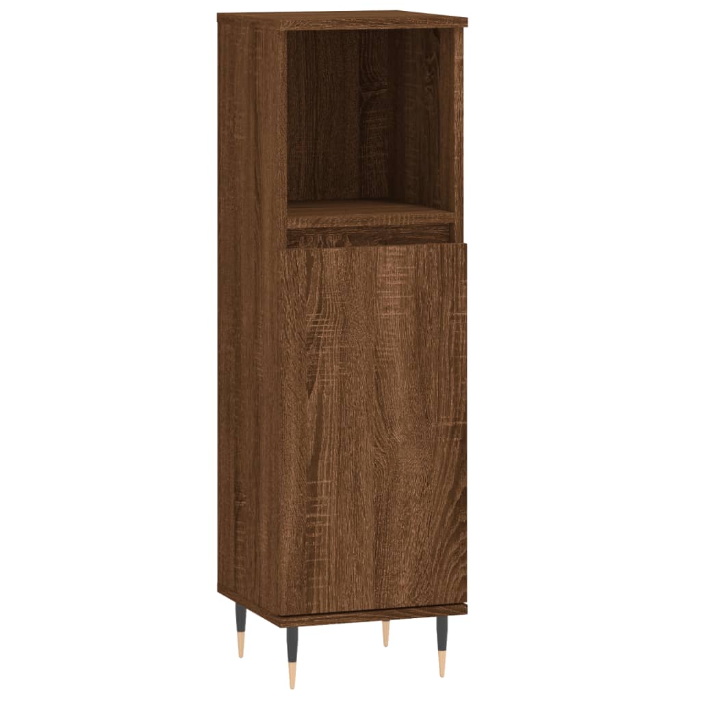 Badschrank Braun Eichen-Optik 30x30x100 cm Holzwerkstoff - Pazzar.ch