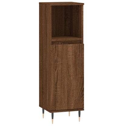 Badschrank Braun Eichen-Optik 30x30x100 cm Holzwerkstoff - Pazzar.ch