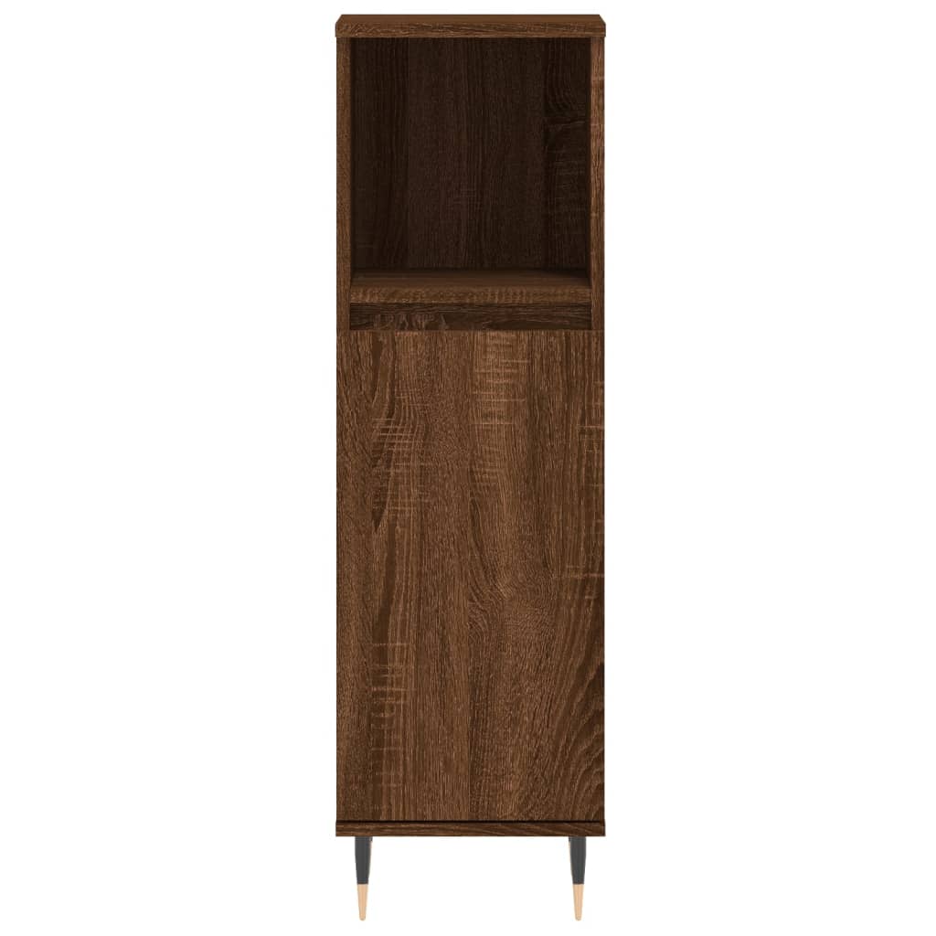 Badschrank Braun Eichen-Optik 30x30x100 cm Holzwerkstoff - Pazzar.ch