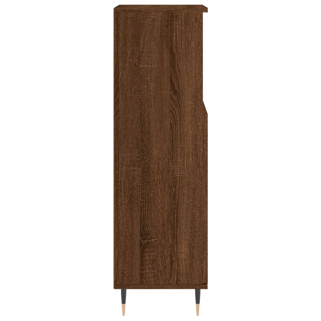 Badschrank Braun Eichen-Optik 30x30x100 cm Holzwerkstoff - Pazzar.ch
