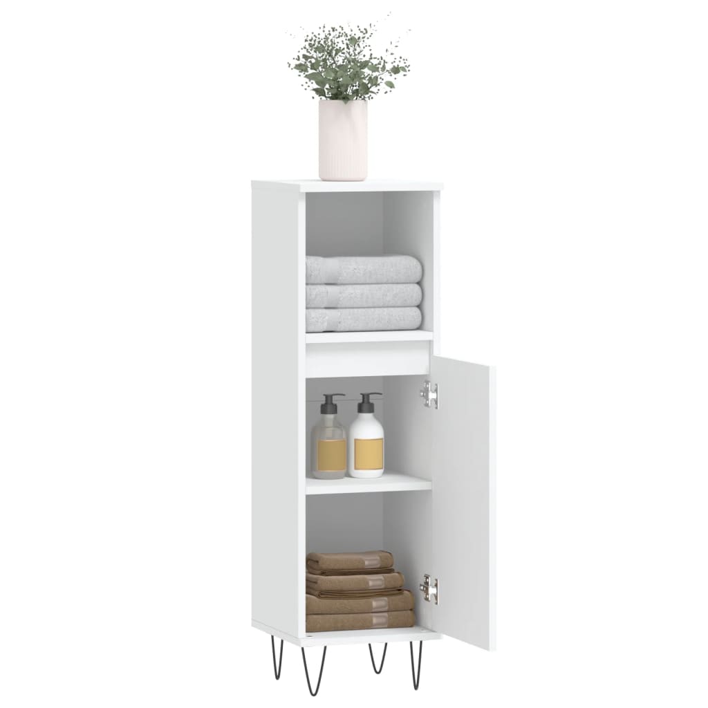 Badschrank Weiß 30x30x100 cm Holzwerkstoff - Pazzar.ch