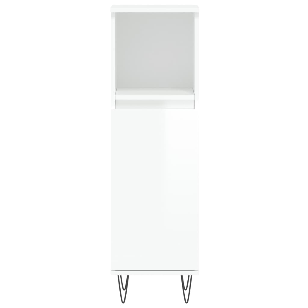 Badschrank Hochglanz-Weiß 30x30x100 cm Holzwerkstoff - Pazzar.ch