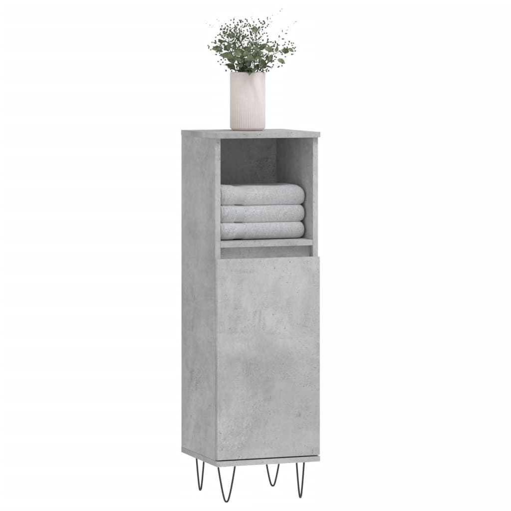 Badschrank Betongrau 30x30x100 cm Holzwerkstoff - Pazzar.ch