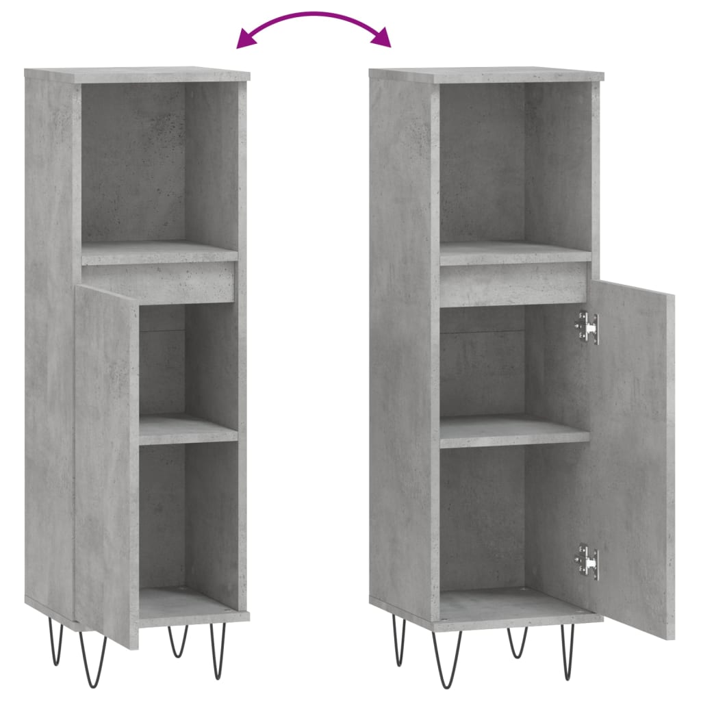 Badschrank Betongrau 30x30x100 cm Holzwerkstoff - Pazzar.ch