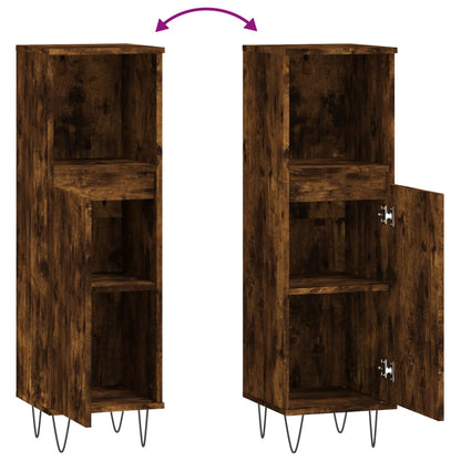 Badschrank Räuchereiche 30x30x100 cm Holzwerkstoff - Pazzar.ch
