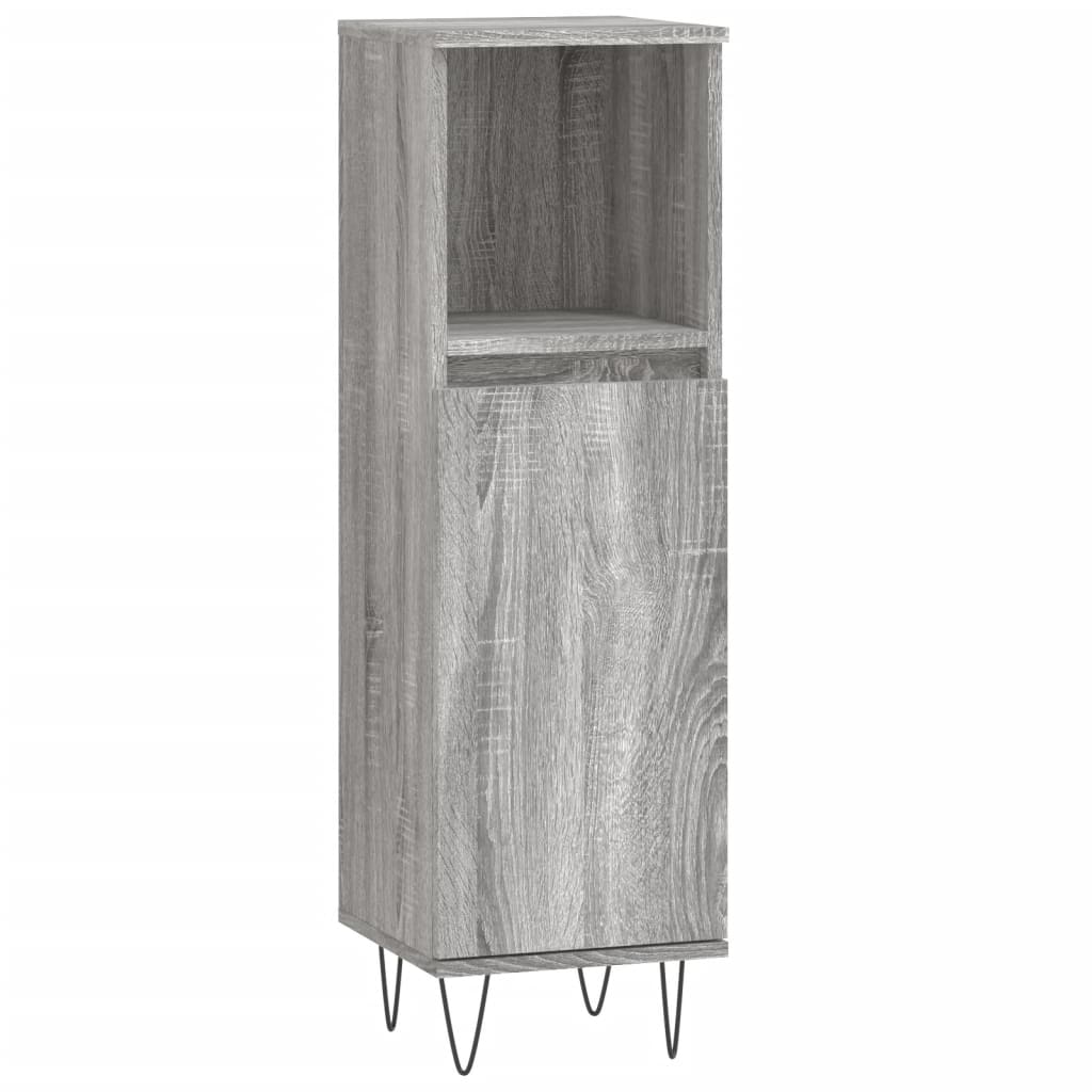 Badschrank Grau Sonoma 30x30x100 cm Holzwerkstoff - Pazzar.ch