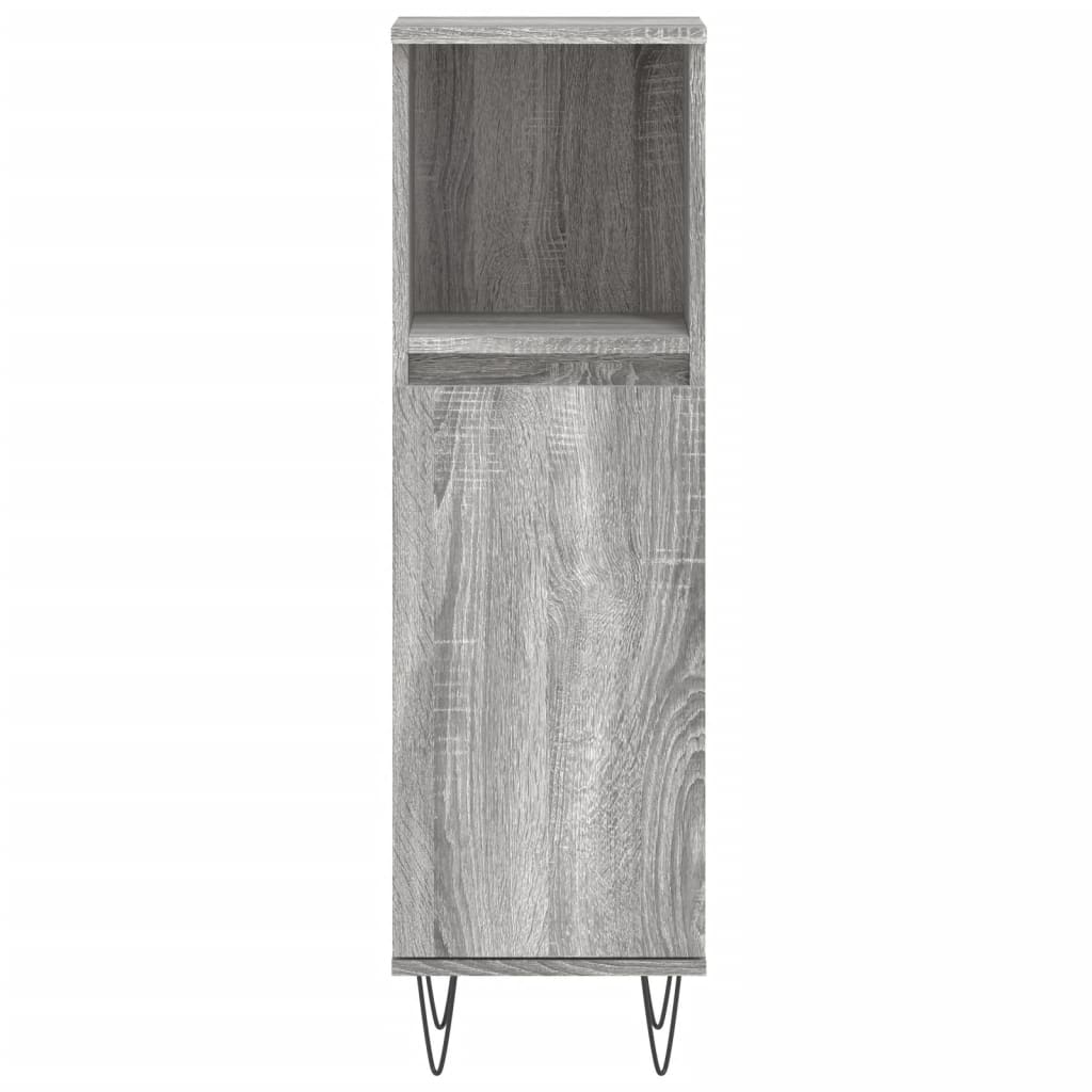 Badschrank Grau Sonoma 30x30x100 cm Holzwerkstoff - Pazzar.ch