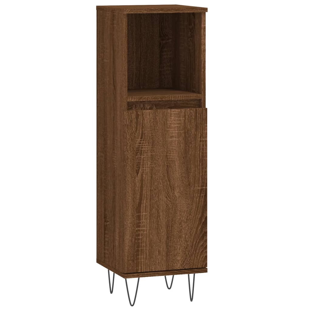 Badschrank Braun Eichen-Optik 30x30x100 cm Holzwerkstoff - Pazzar.ch