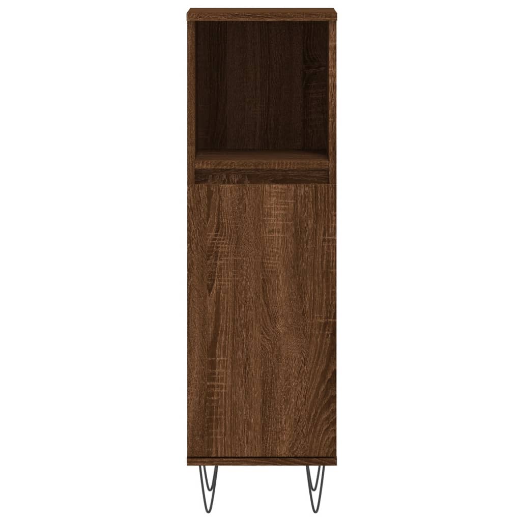Badschrank Braun Eichen-Optik 30x30x100 cm Holzwerkstoff - Pazzar.ch