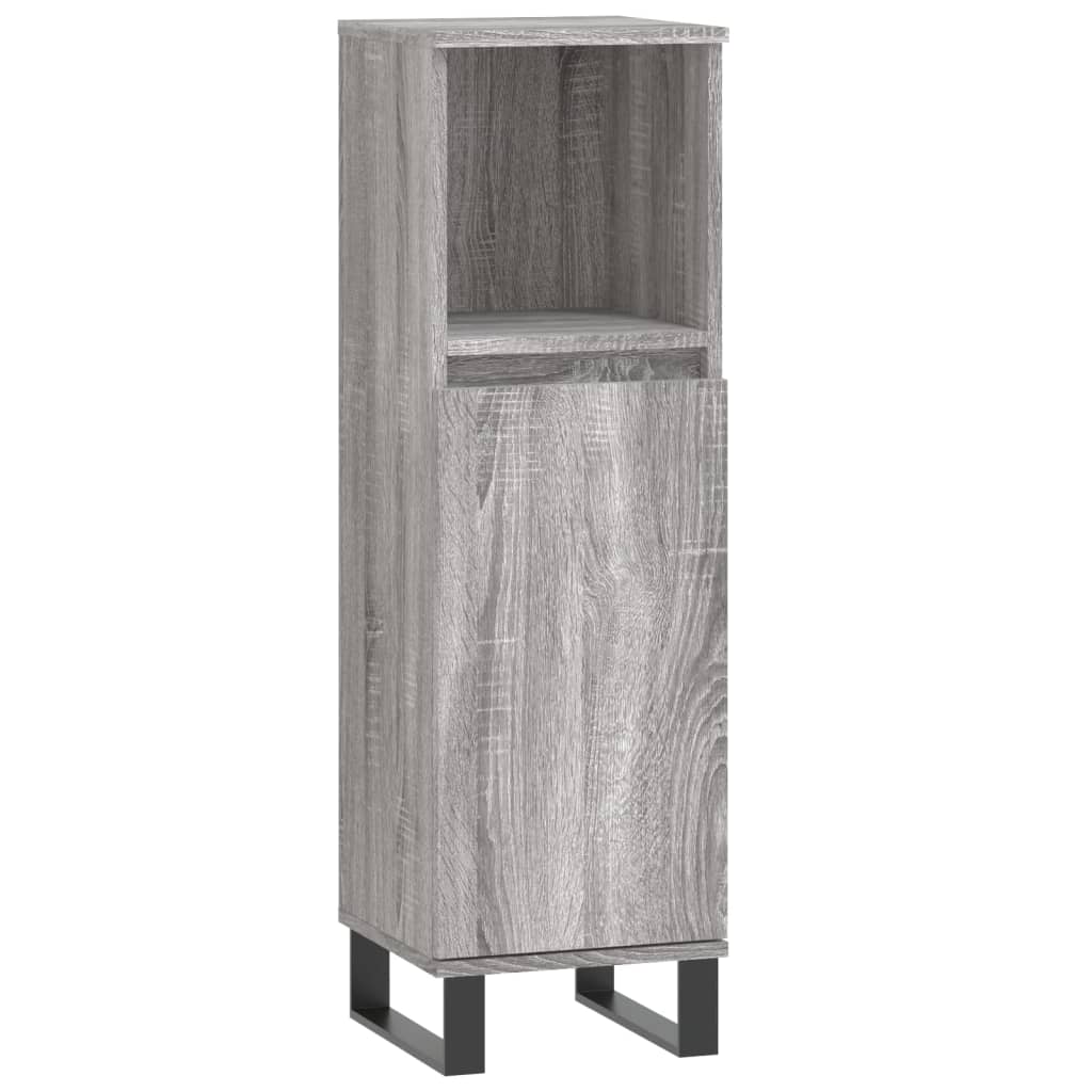 Badschrank Grau Sonoma 30x30x100 cm Holzwerkstoff - Pazzar.ch