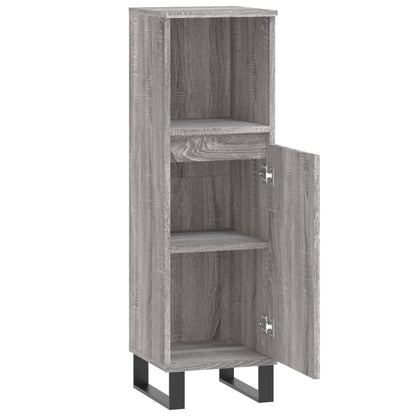 Badschrank Grau Sonoma 30x30x100 cm Holzwerkstoff - Pazzar.ch