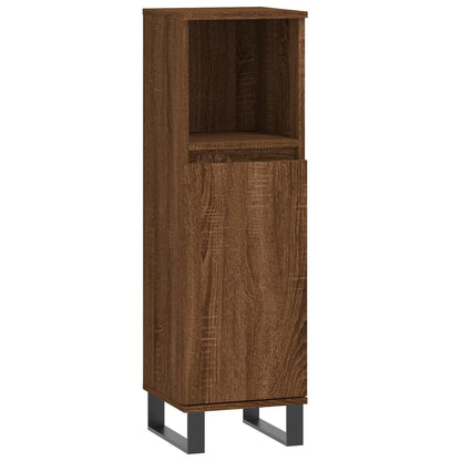 Badschrank Braun Eichen-Optik 30x30x100 cm Holzwerkstoff - Pazzar.ch