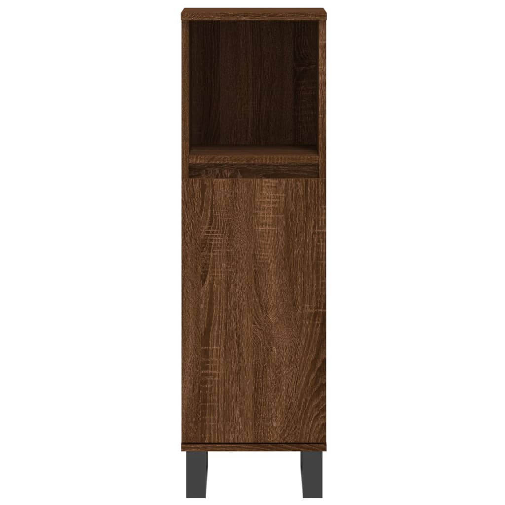 Badschrank Braun Eichen-Optik 30x30x100 cm Holzwerkstoff - Pazzar.ch