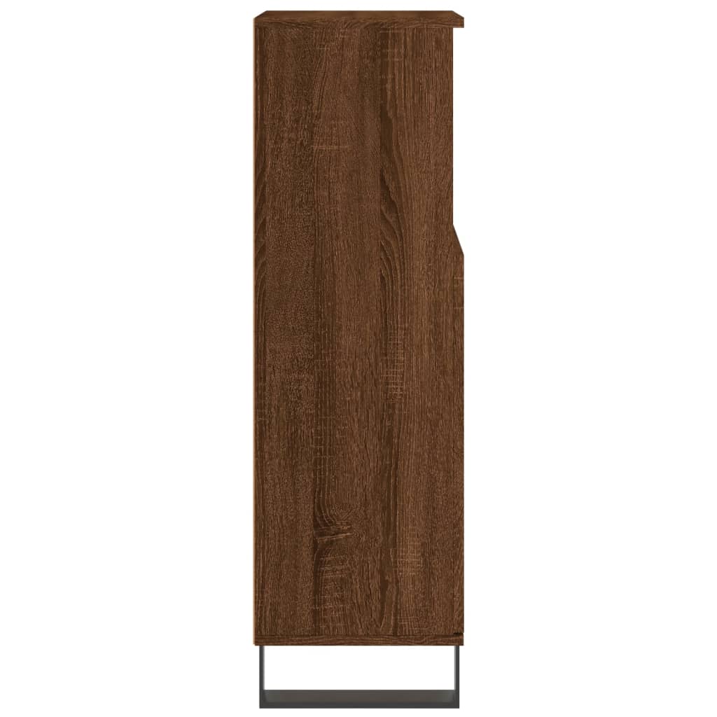 Badschrank Braun Eichen-Optik 30x30x100 cm Holzwerkstoff - Pazzar.ch