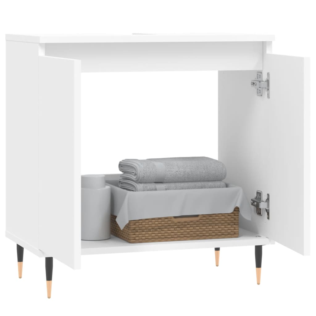 Badezimmerschrank Weiß 58x33x60 cm Holzwerkstoff - Pazzar.ch
